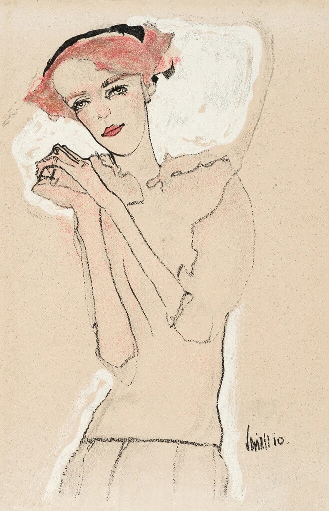 Portrait of a Woman II 1910, Egon Schiele, Art Print Poster 14&Prime; x 11&Prime; 3122