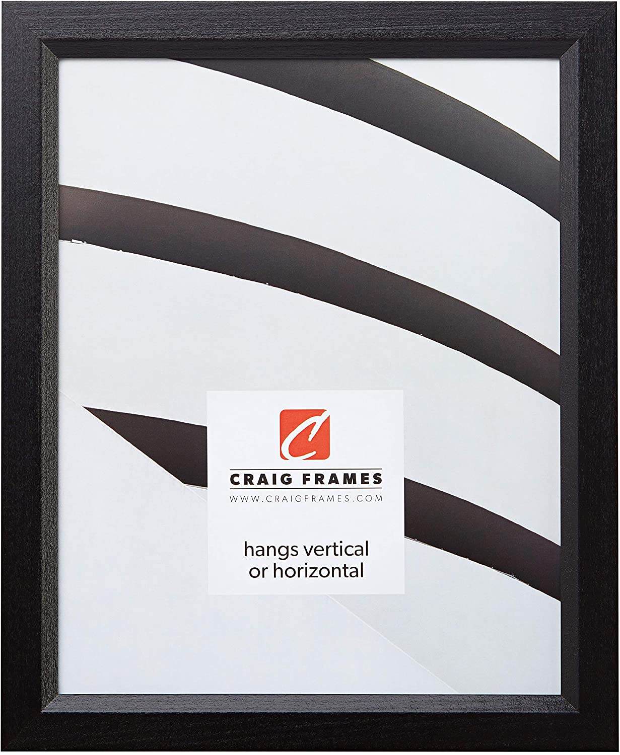 7171610BK Wood Grain Finish 17 by 30-Inch Picture/Poster Frame, 0.825-Inch Wide,