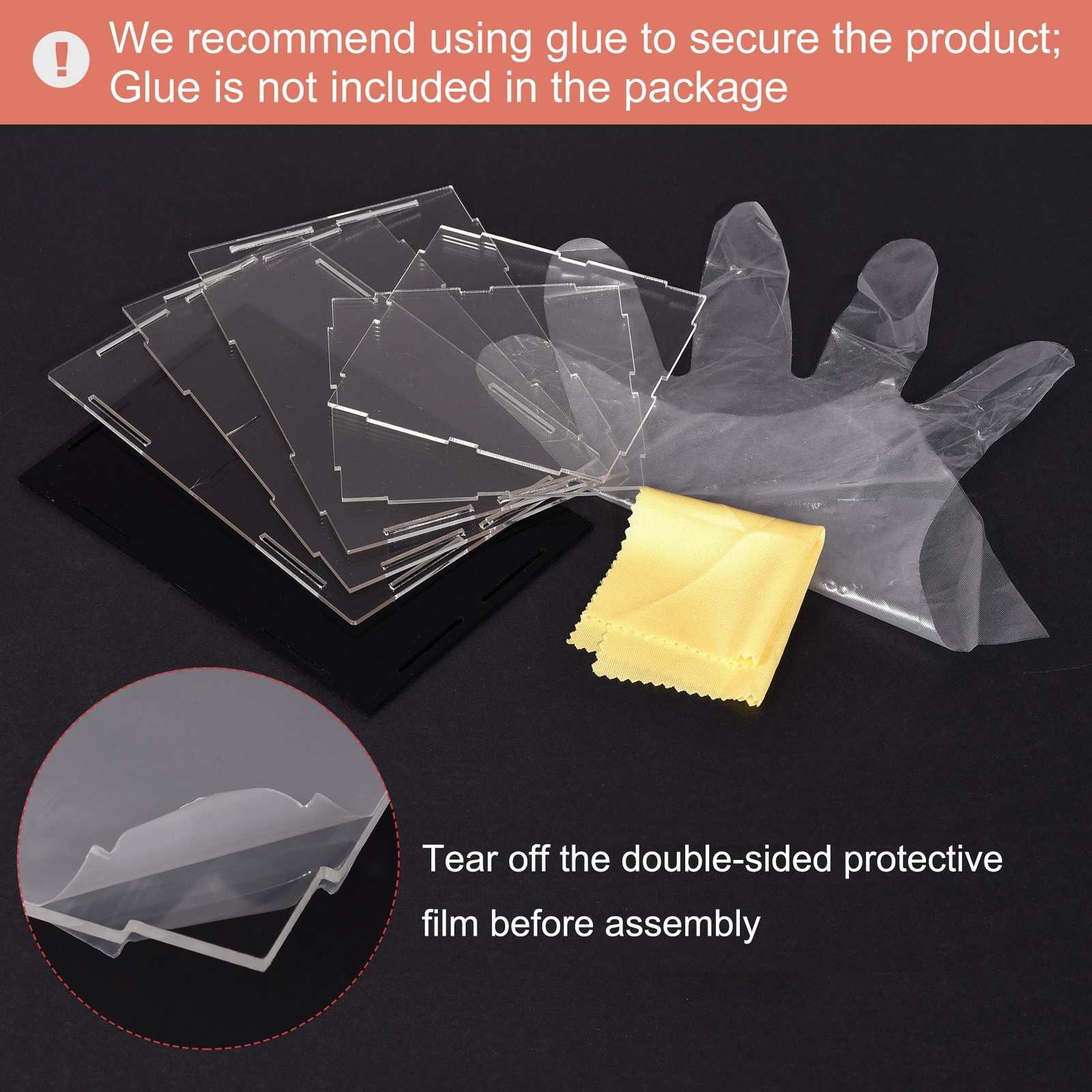 Acrylic Clear Display Case Box Dustproof Protection Showcase 25x15x10cm