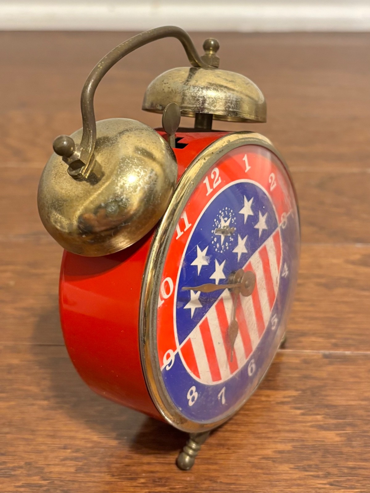 Robert Shaw USA Flag Red White Blue Vtg ALARM CLOCK Americana Patriotic Retro