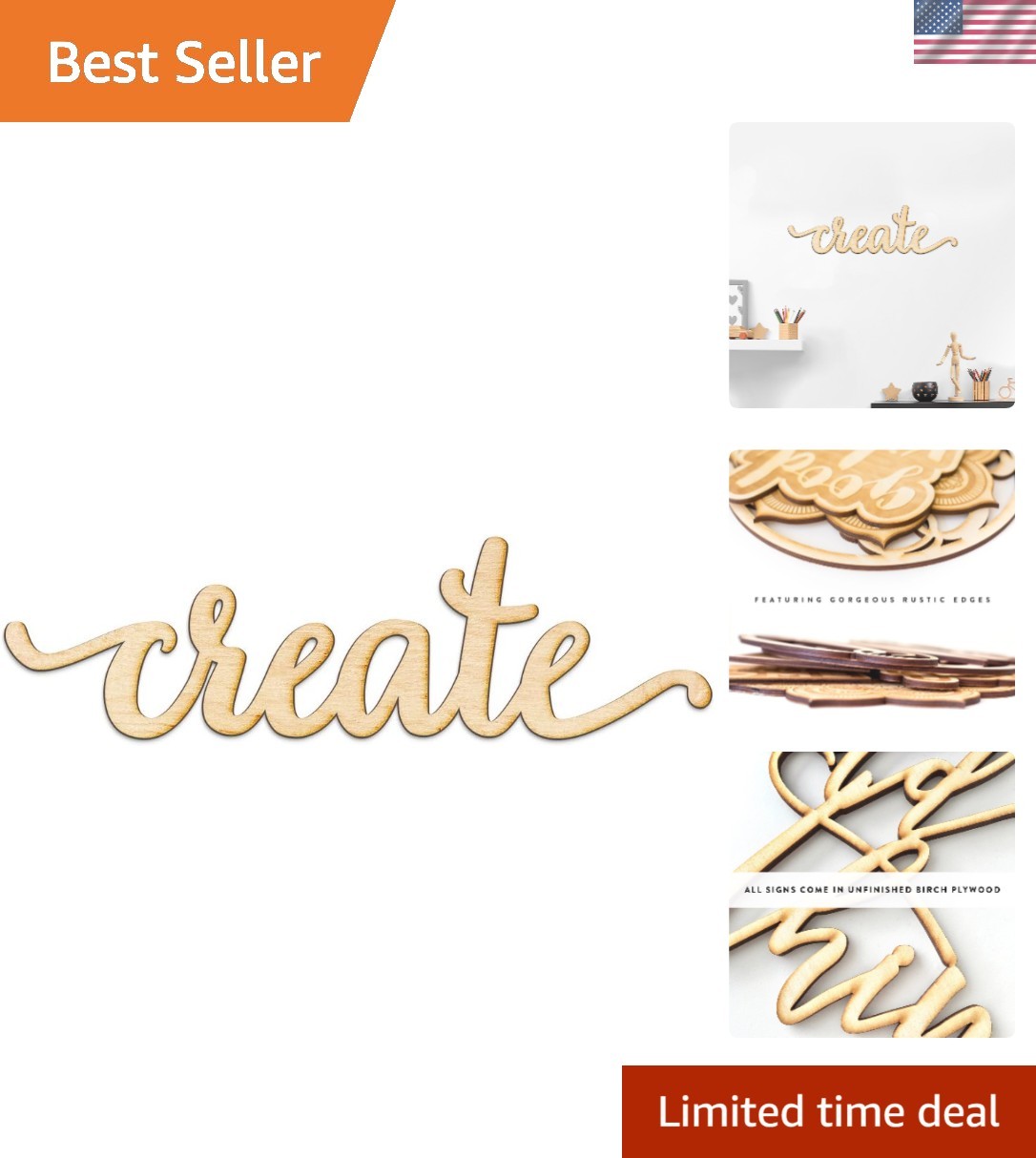 Lightweight 12 x 3 Script Wooden Wall Decor – Perfect Gift for All Ages