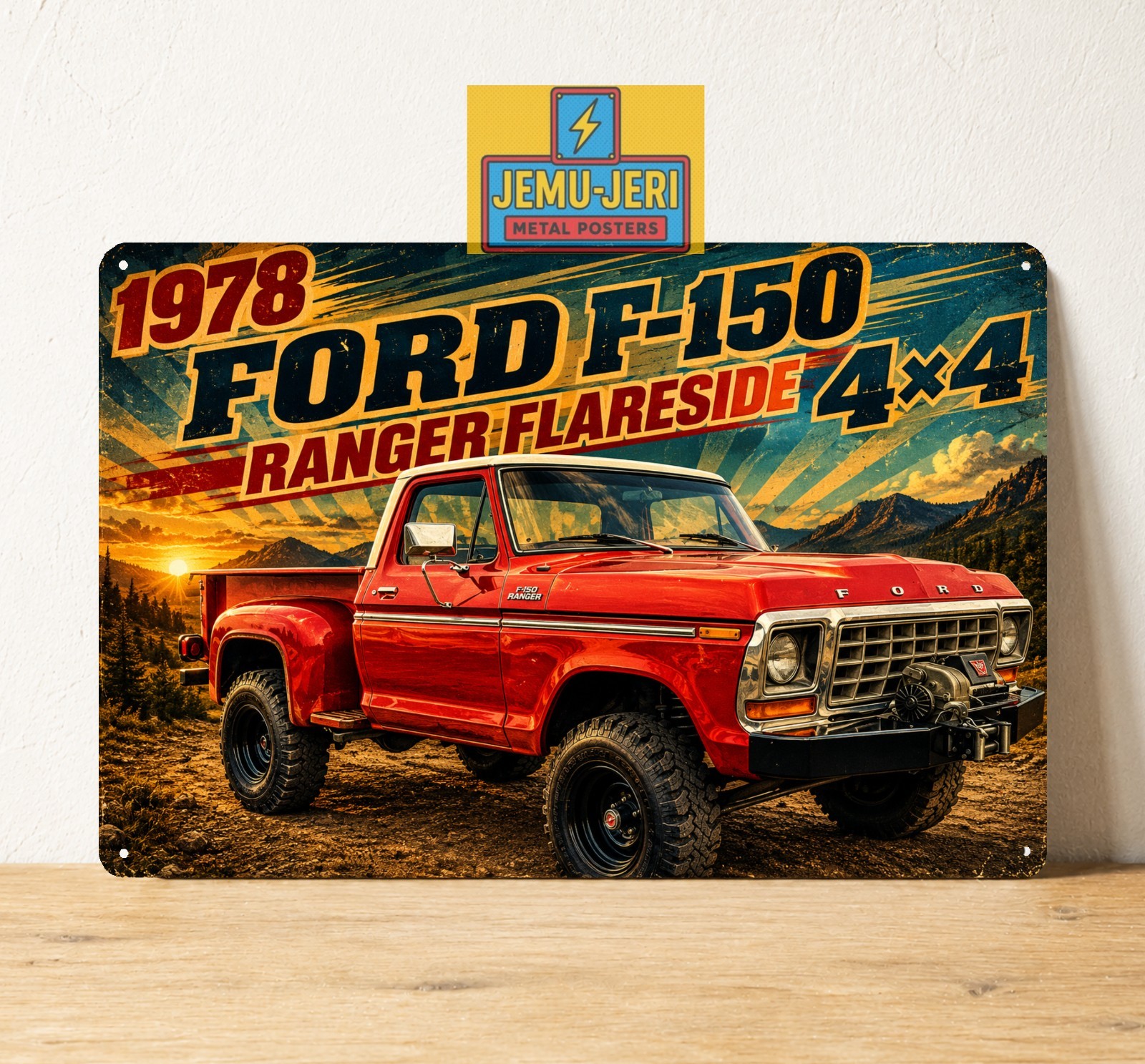 Ford F-150 Ranger Flareside 4×4 1978 Vintage Truck Metal Tin Sign Poster 20x30cm