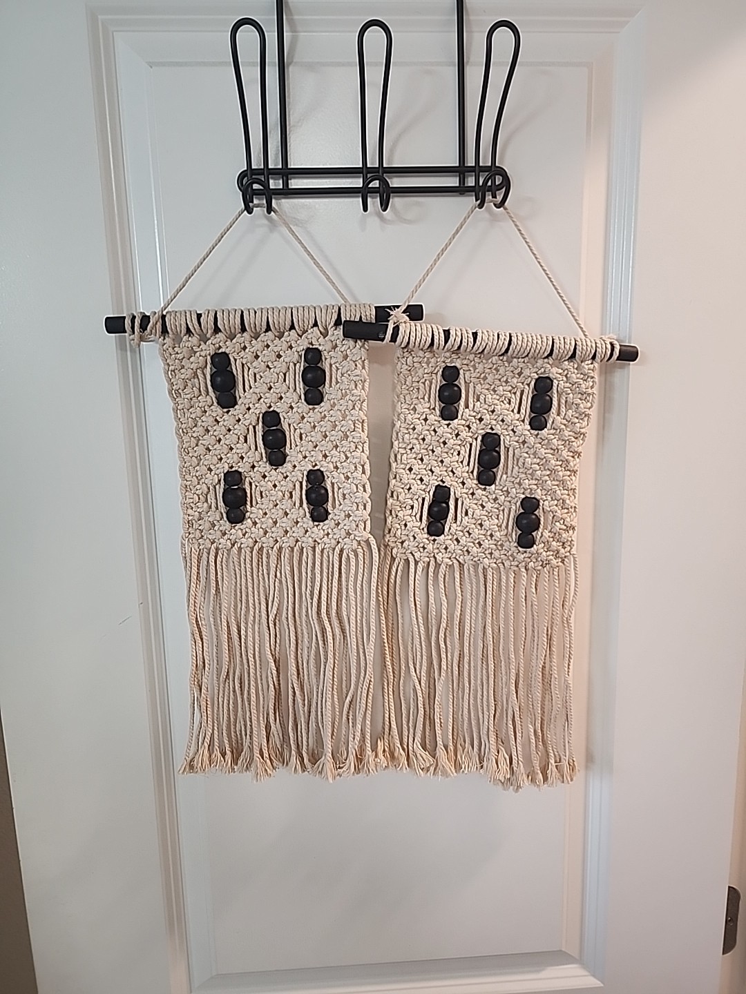 Small Boho Macrame Wall Hanging Set Of 2 10&Prime; Long 20&Prime; High