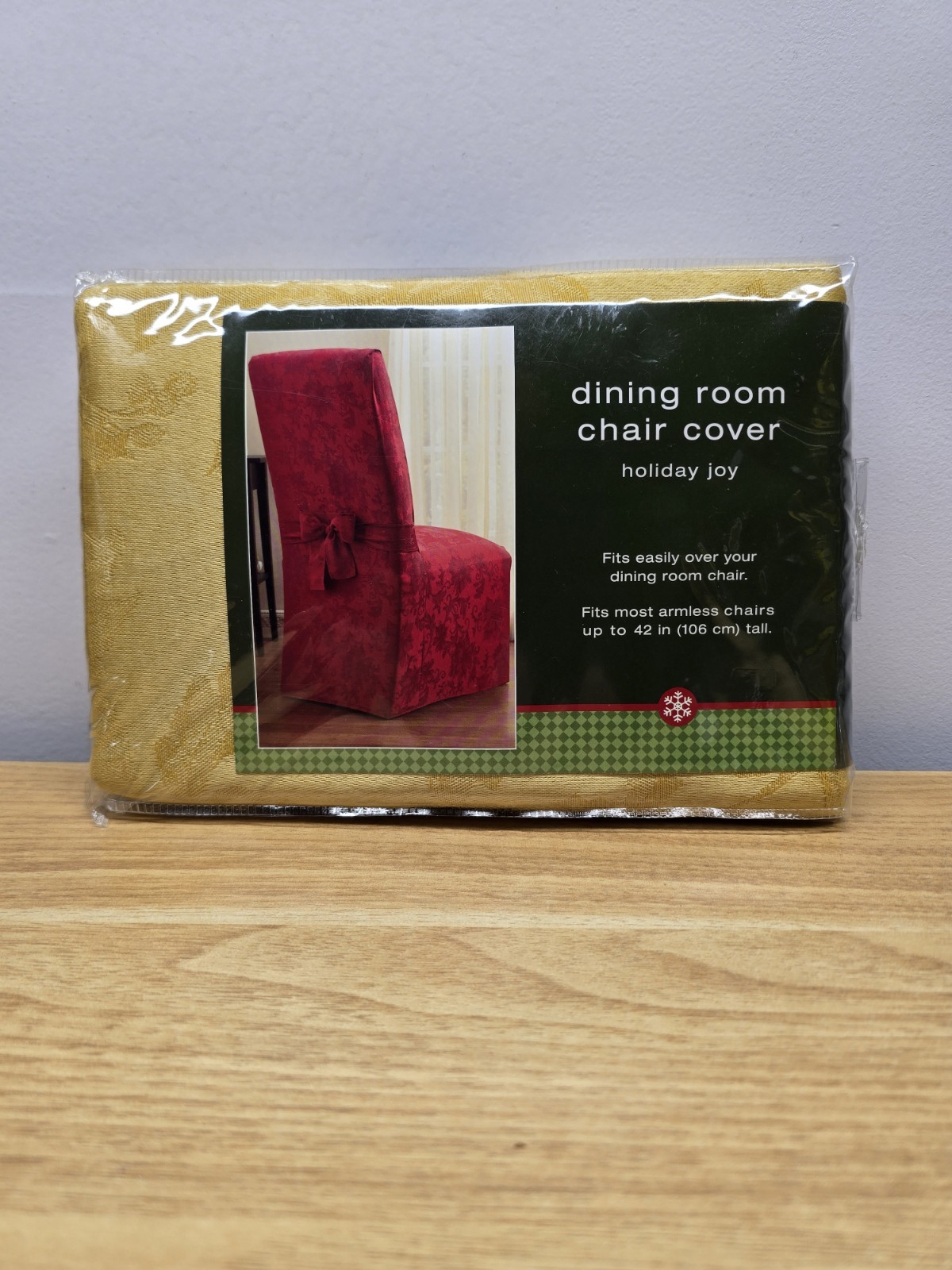 Dining Room Chair Cover Red « Holiday Joy » 42&Prime; Tall Bed Bath and Beyond