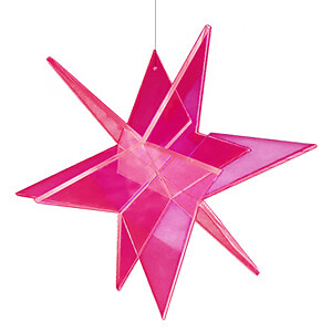 Cazador-del-sol – 5&Prime; Hanging 3D Star – Red