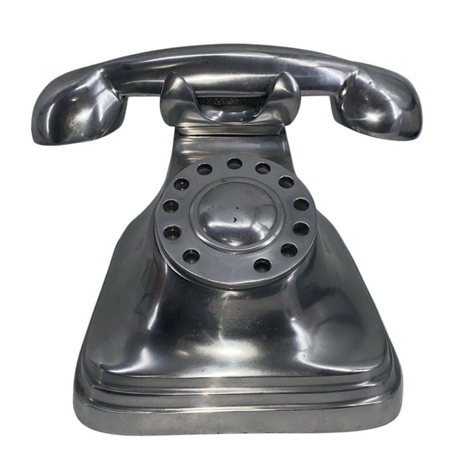 Retro Look Aluminum Rotary Phone Shelf Decor