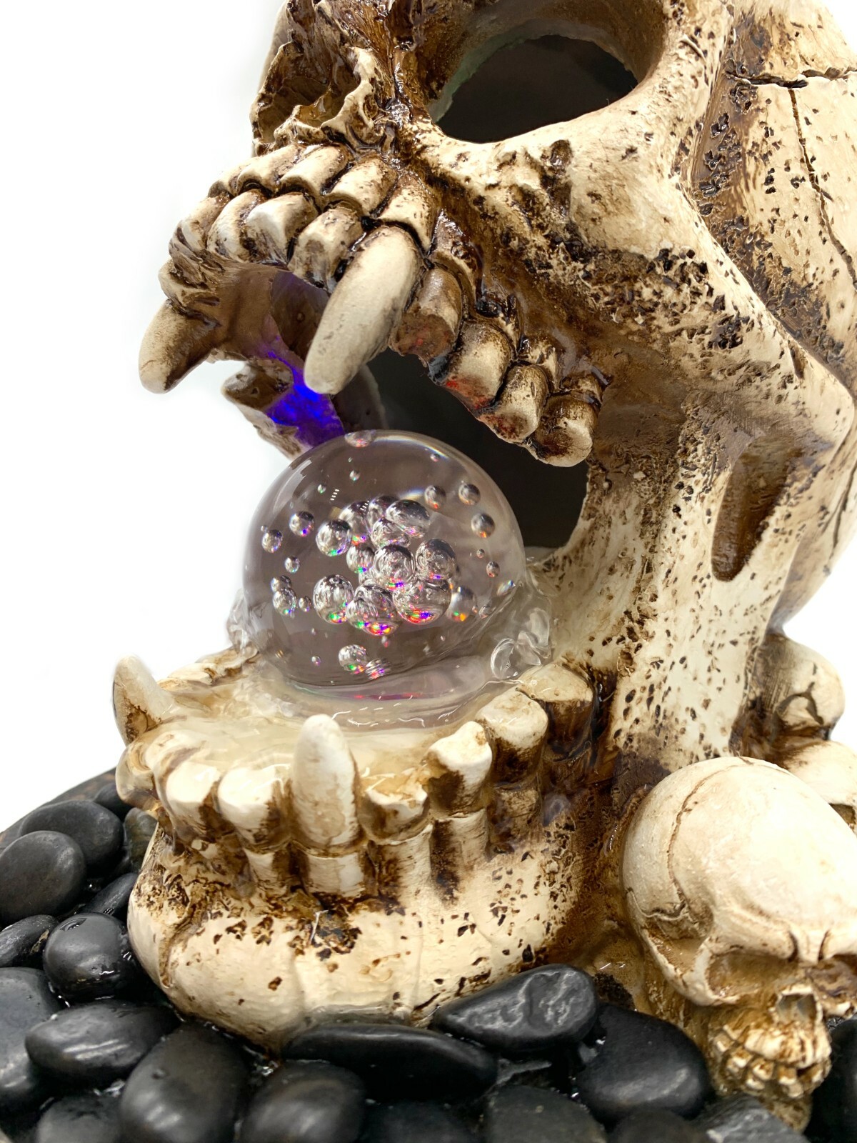 Damien Tabletop Skull Fountain Indoor Water Feature w/ LED Light Halloween Decor