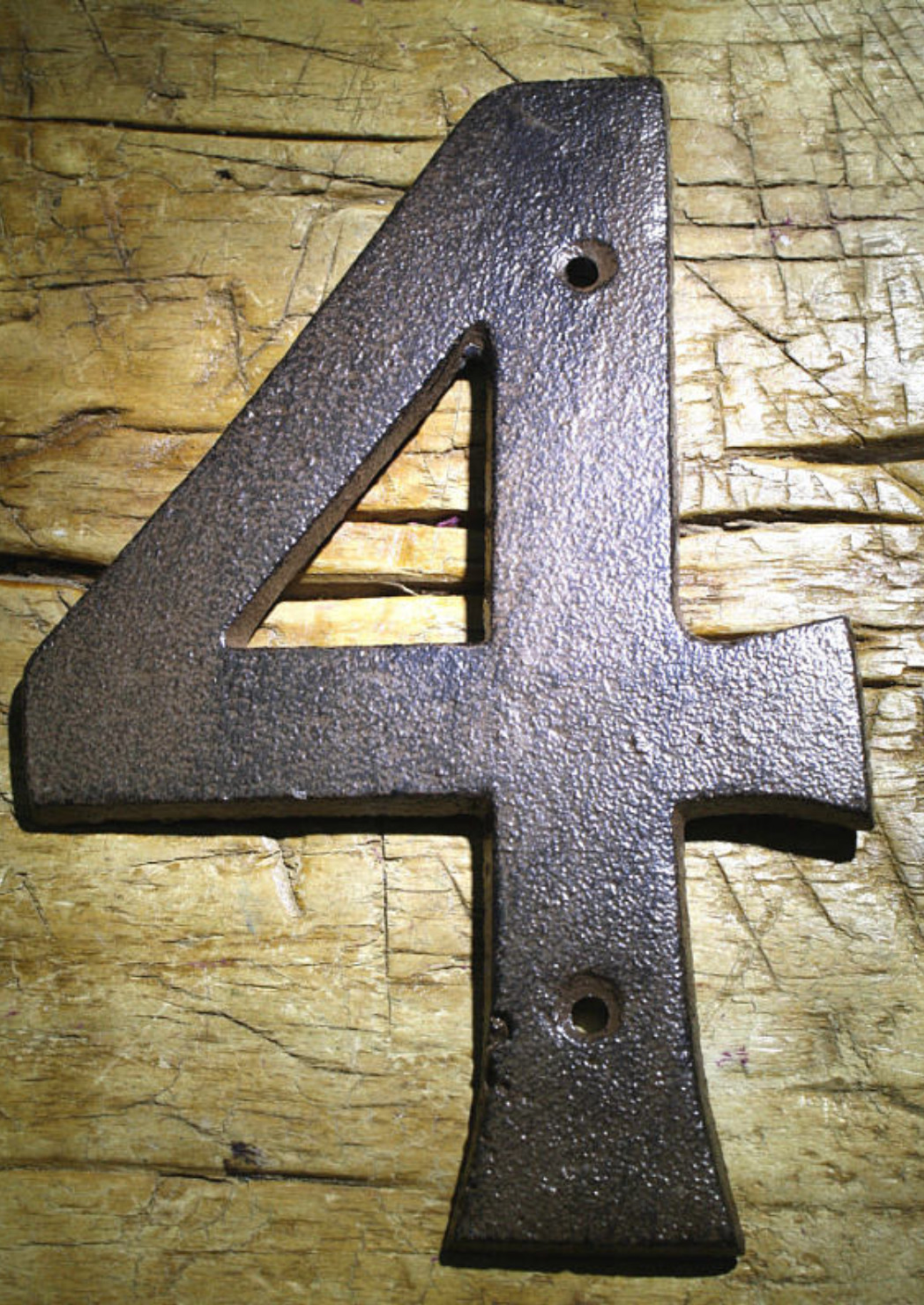 Rustic BROWN Cast Iron Metal House Numbers Street Address 6 1/4 INCH Phone #&rsquo;s 4