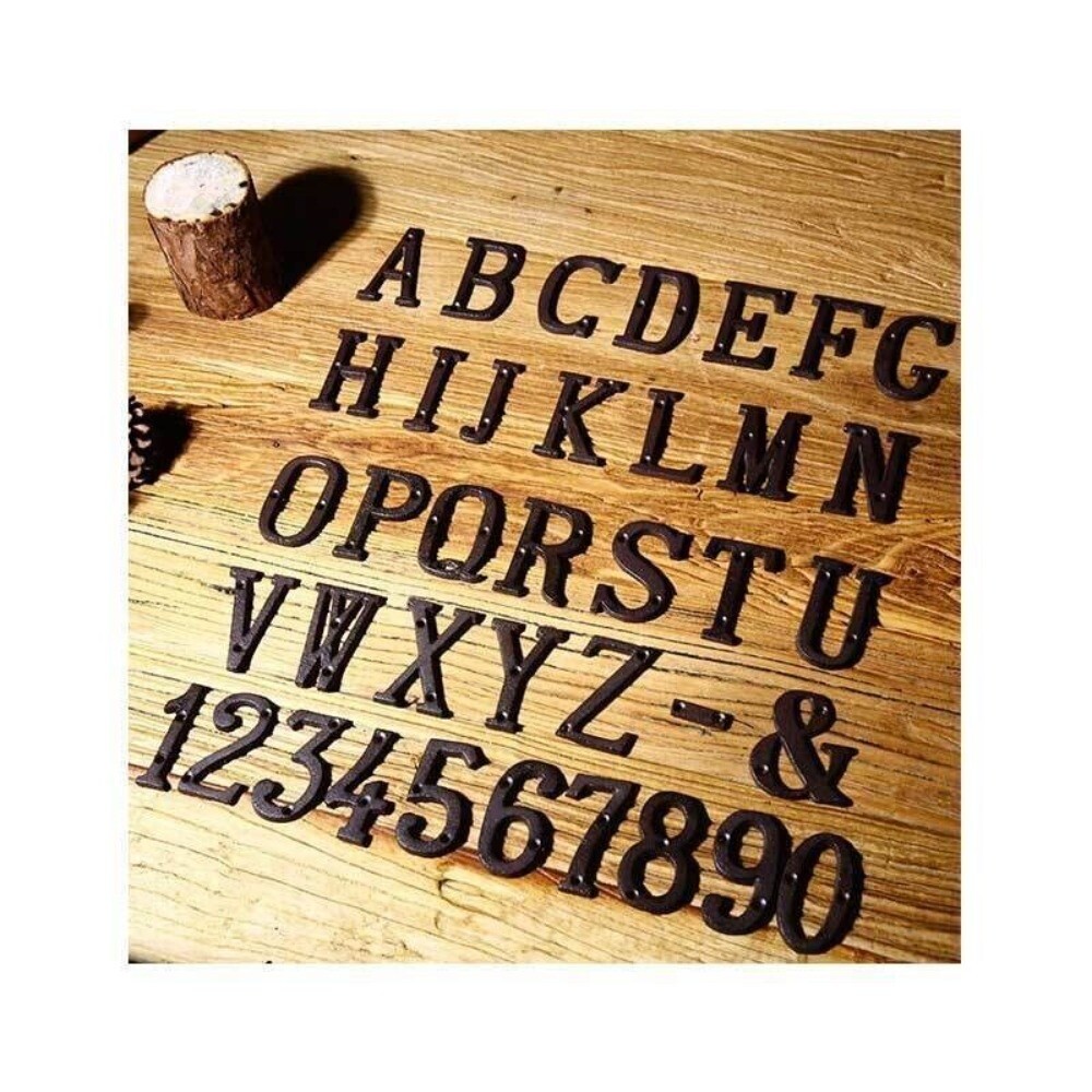 Cast Wrought Iron Black Antique Xmas House Door Alphabet Letters and Numbers US