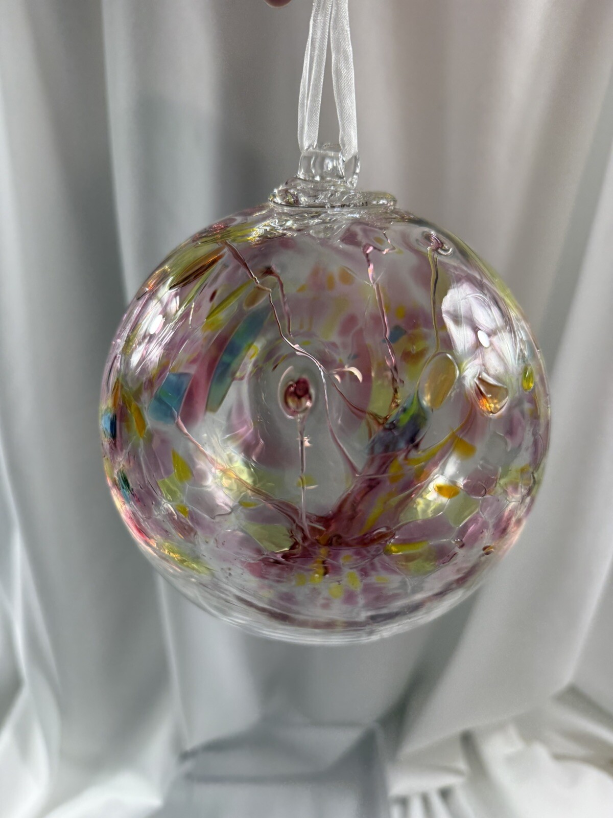 Handblown Art Glass Orb Large 6 in Witch Ball Sun Catcher Ornament Tree Of Life