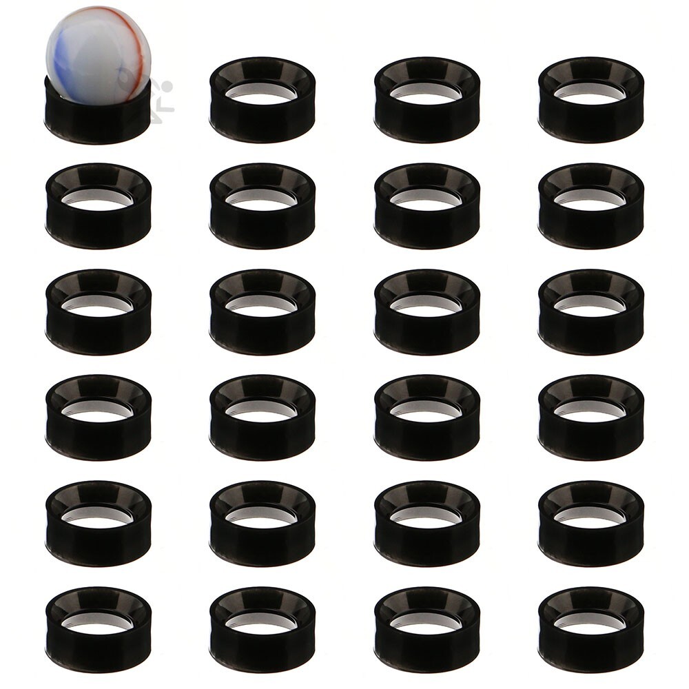 Black 24-Pack Marble & Shooter Display Stand Holder (1/4&Prime;high x 5/8&Prime; round)