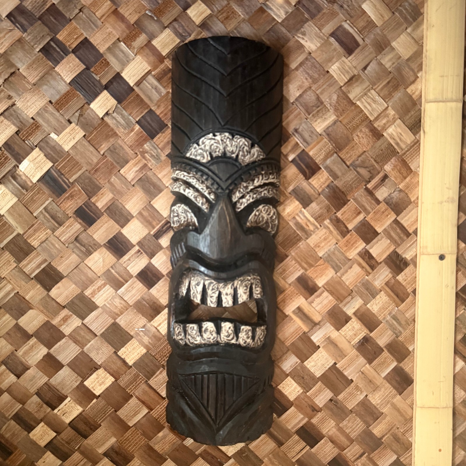 SET OF 2 20&Prime; TIKI MASK HAWAIIAN WALL ART ISLAND HOME DECOR TRIBAL BAR TROPICAL