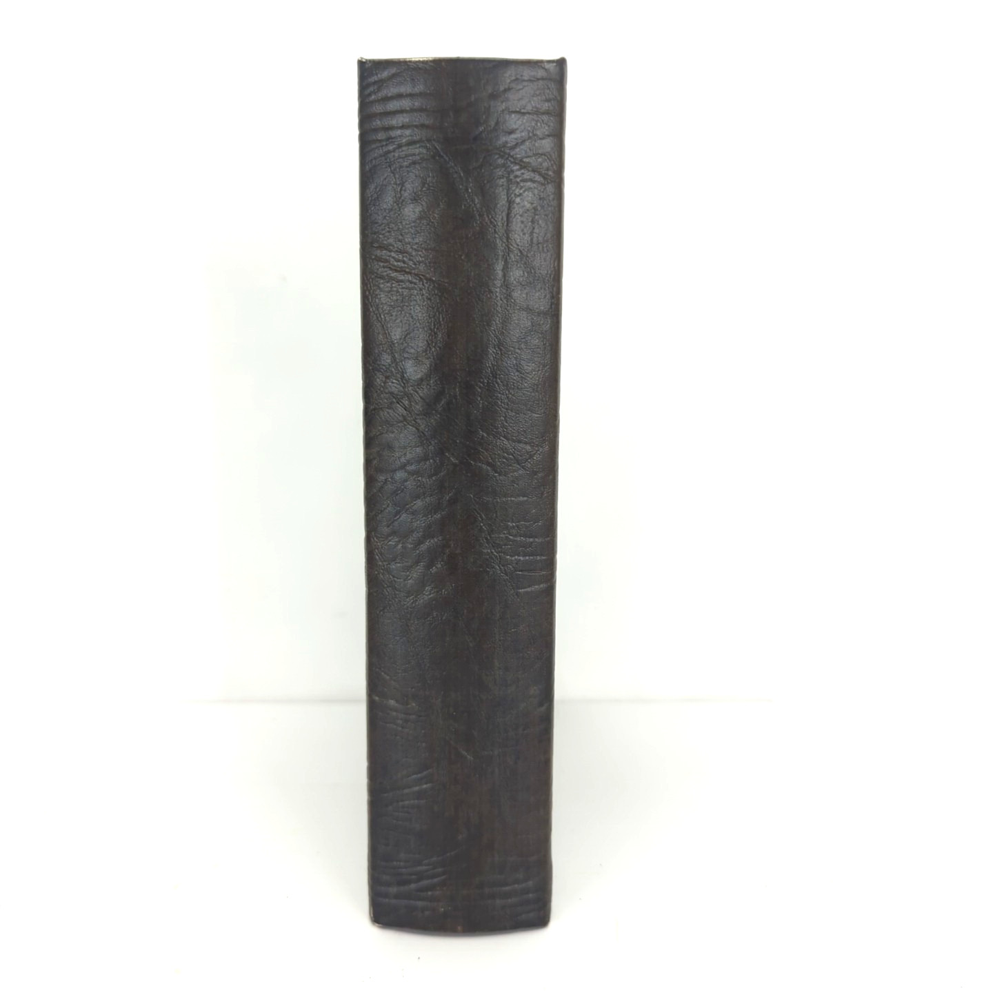 Faux Book Storage Box Secret Brown Leather Look Blue Filigree Magnet Close Lined