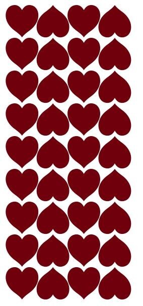 Burgundy Heart Hearts Stickers Sticker 1&Prime; DC20-312