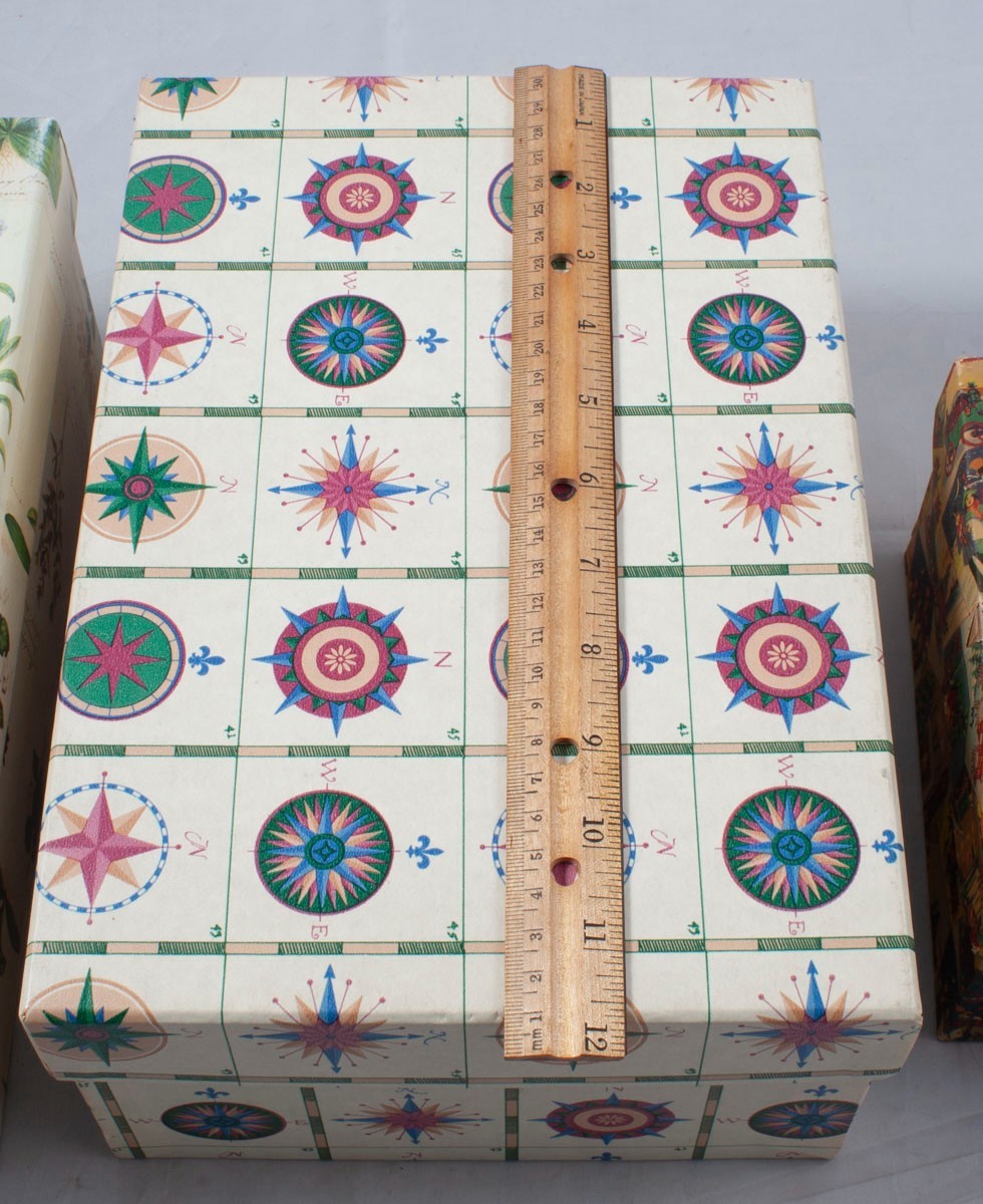 Decorative Picture Storage Box Lot of 3