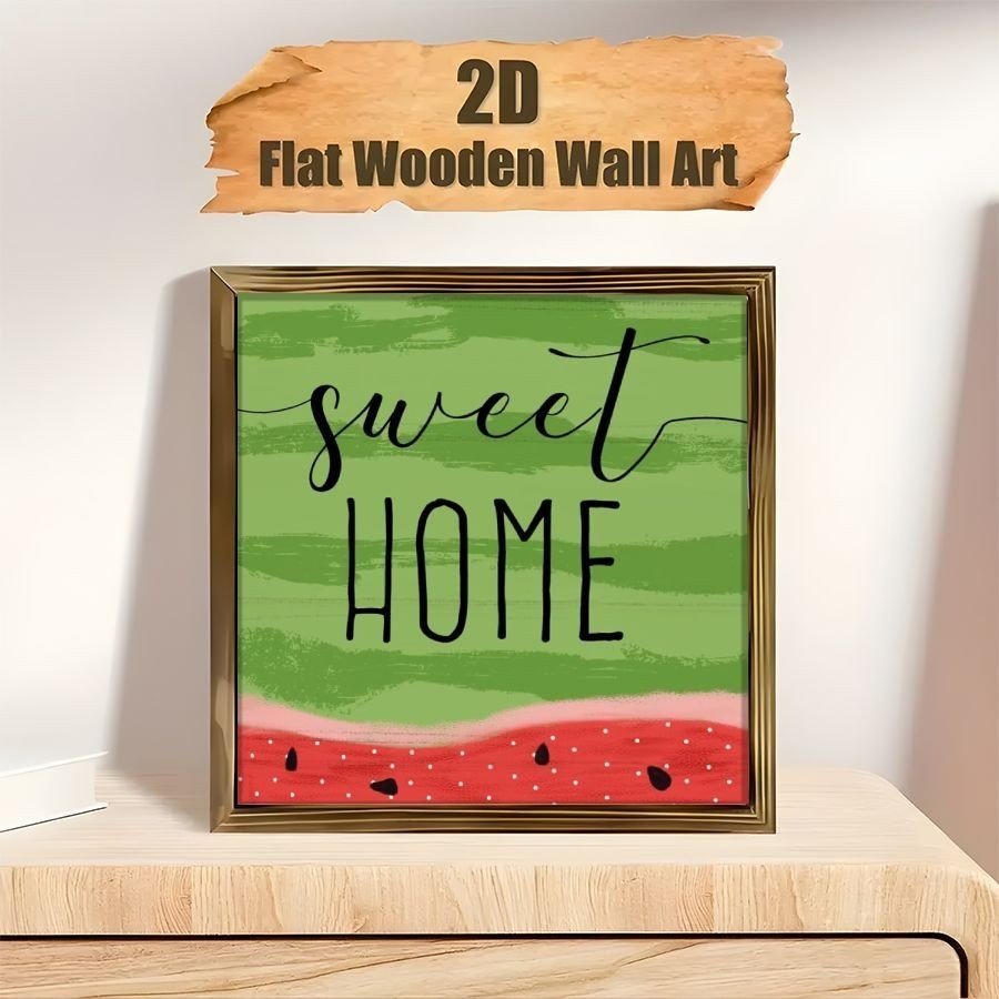 « Sweet Home » Watermelon Quote Wooden Wall Art Summer Home Decor Ornament