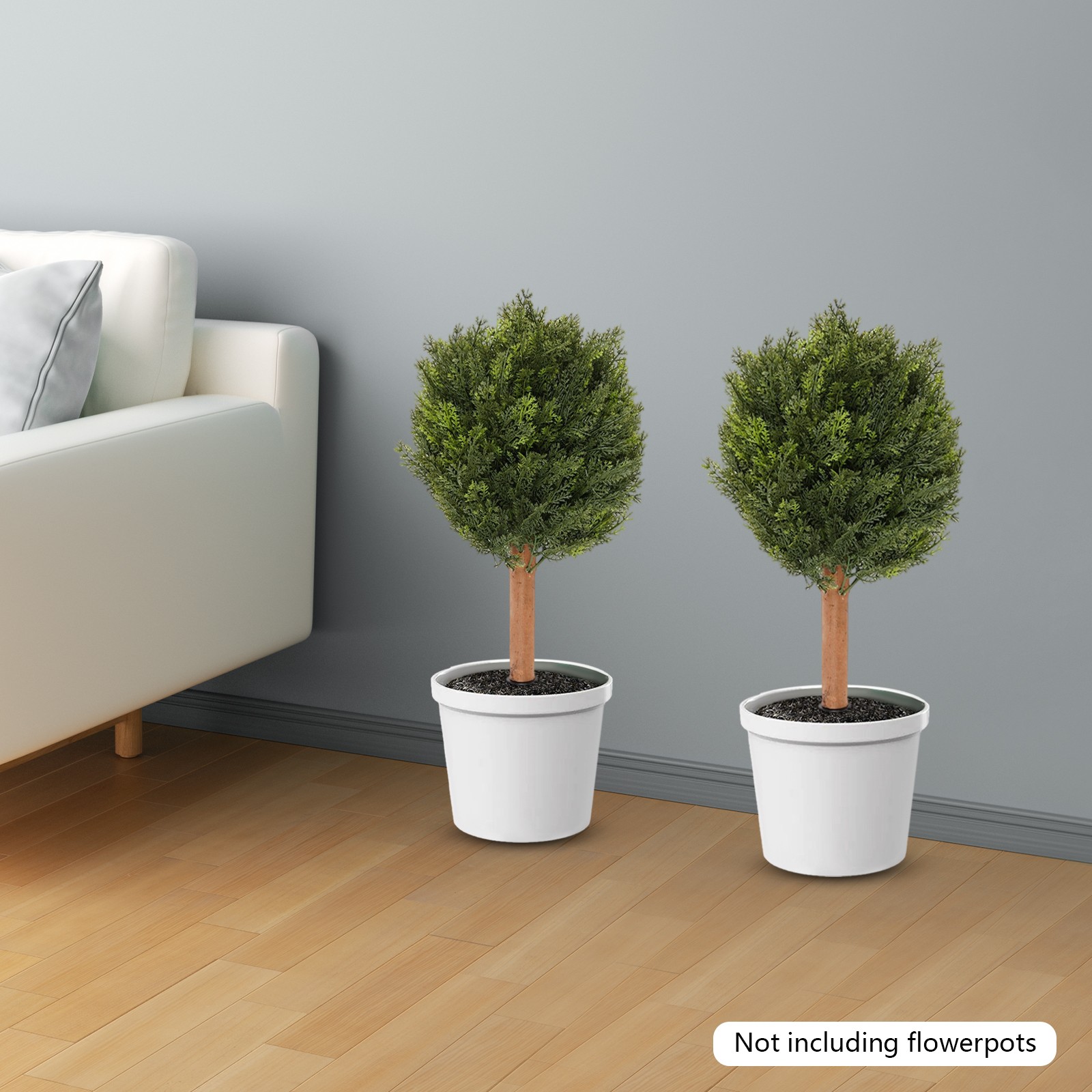 2 Artificial Cypress Trees Set W/ Ground Spike for Indoor Outdoor Home Decor