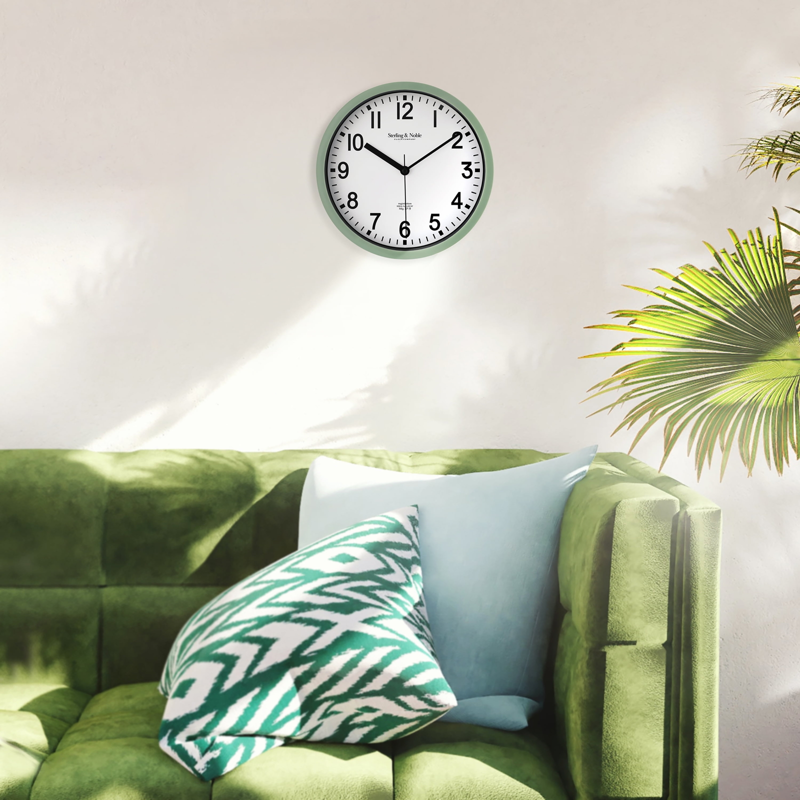 Basic Indoor 8.78&Prime; Sage Analog Round Modern Wall Clock