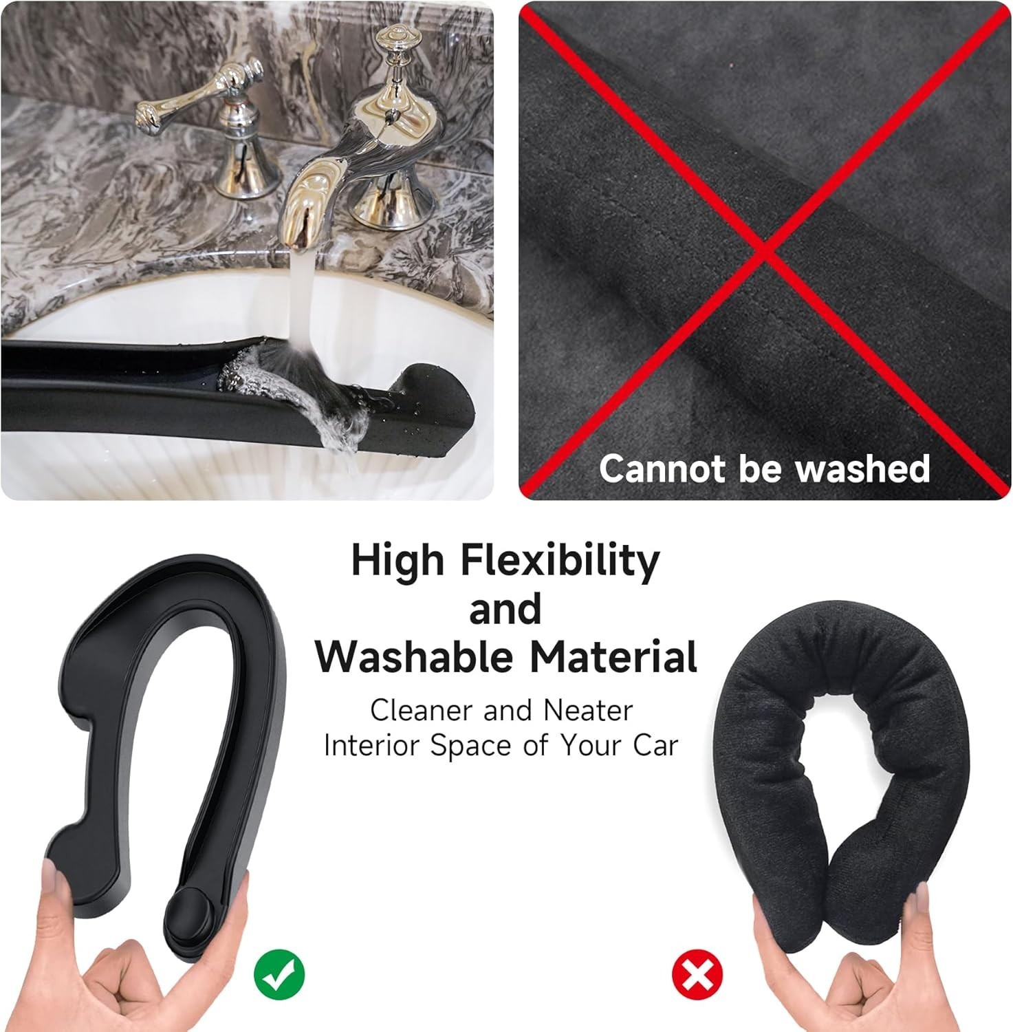 Set of 2, Soft Foam Multifunctional Seat Side Gap Filler with Organizer & Hoo…