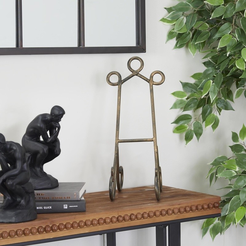 Iron Rustic Traditional Tabletop Easel Arched Scroll Design Home Display Stand