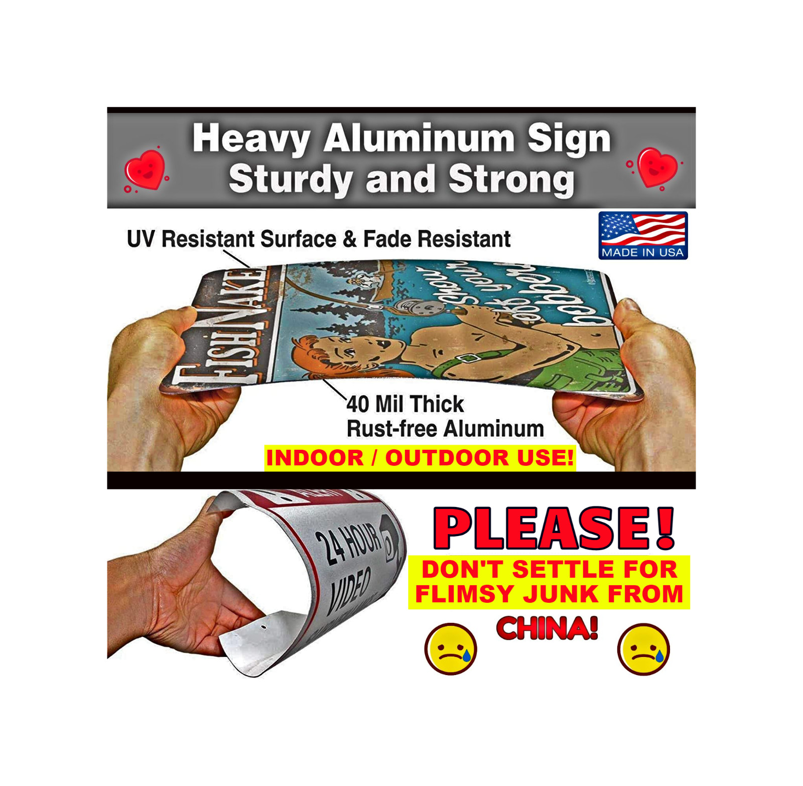 NO POLITICS MAN CAVE RULES MADE IN USA METAL SIGN 8X12 FUNNY DECOR BAR HUMOR