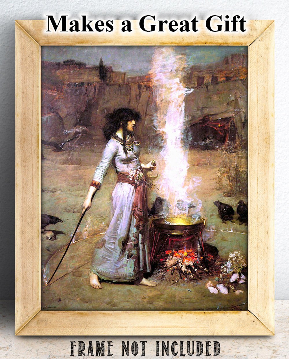 Magic Circle (The Witch) by John William Waterhouse – 11×14 Unframed Art Print –