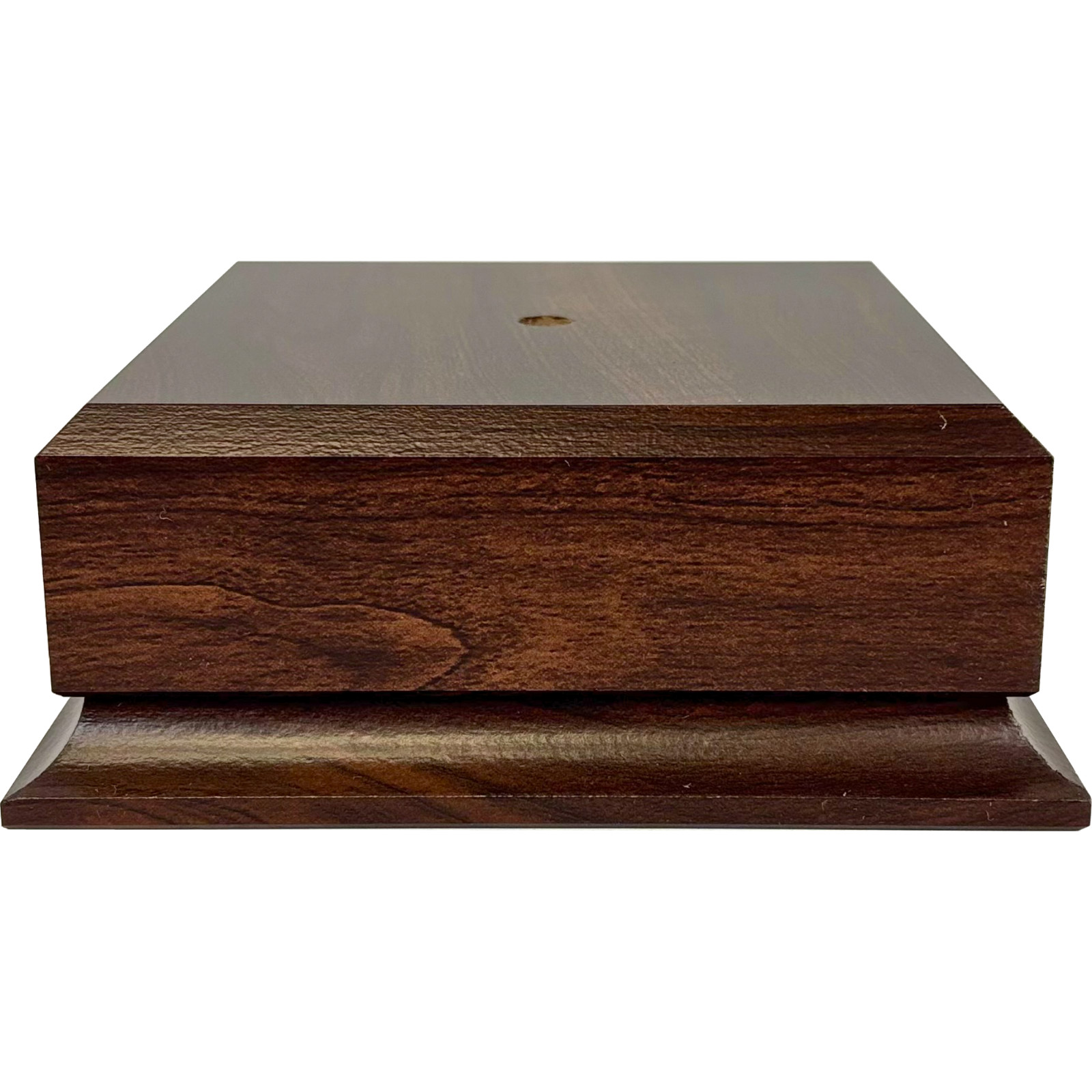 Display Base Pedestal Cherry Finish Square Stand Blank for Trophies, DIY Project