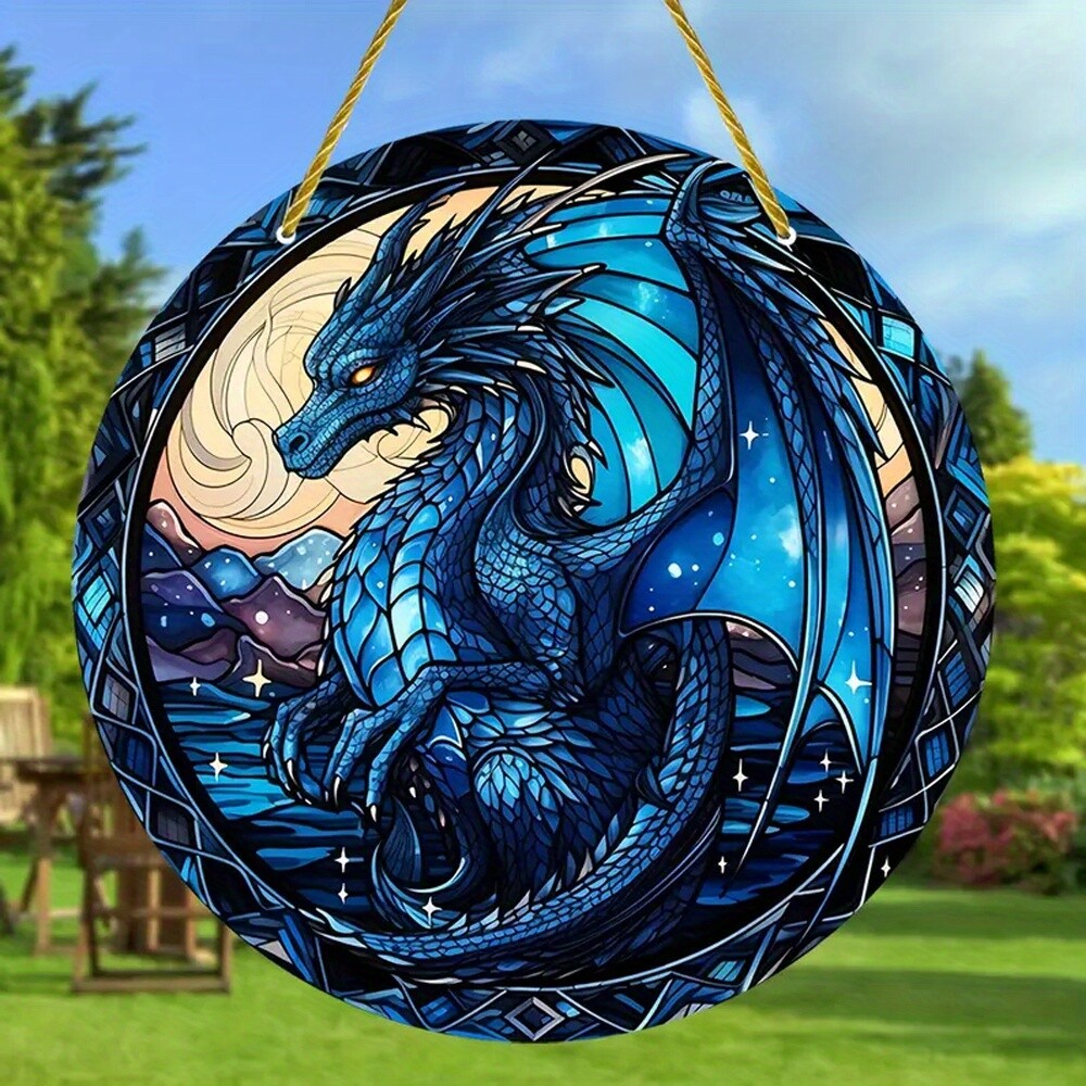 Irina Dragon Window Suncatcher Round Acrylic Logo Pendant Decoration