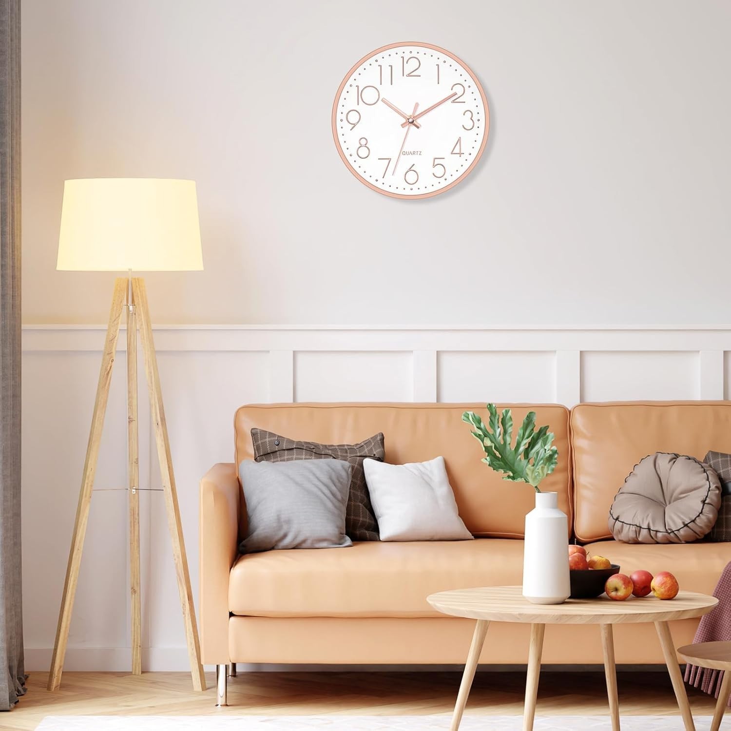 8 Inch Wall Clock Modern Small Wall Clocks Battery Operated Silent Non-Tickin…