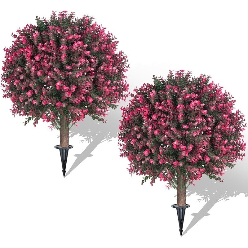 Artificial Boxwood Topiary Ball Tree Outdoor Indoor Decor Easy Care Install New
