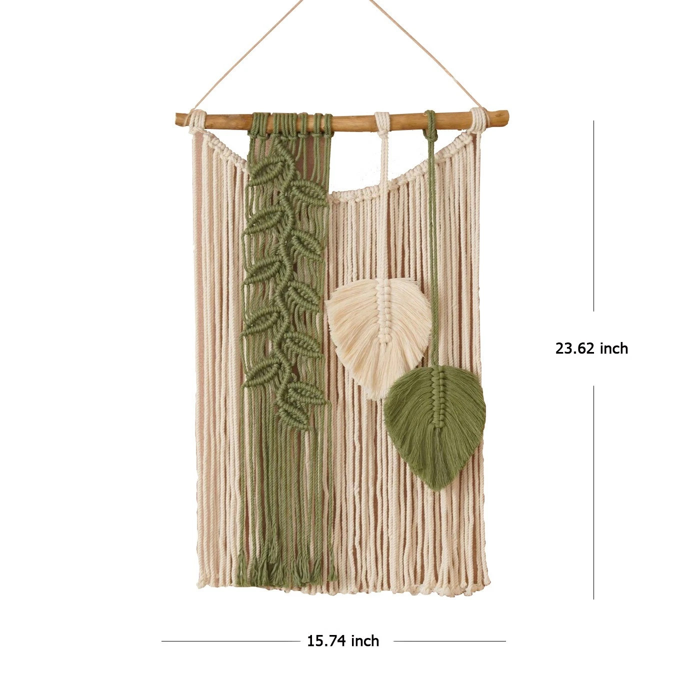 Boho Macrame Wall Hanging Tapestry, Handmade Leaf Woven Decor for Home Walls