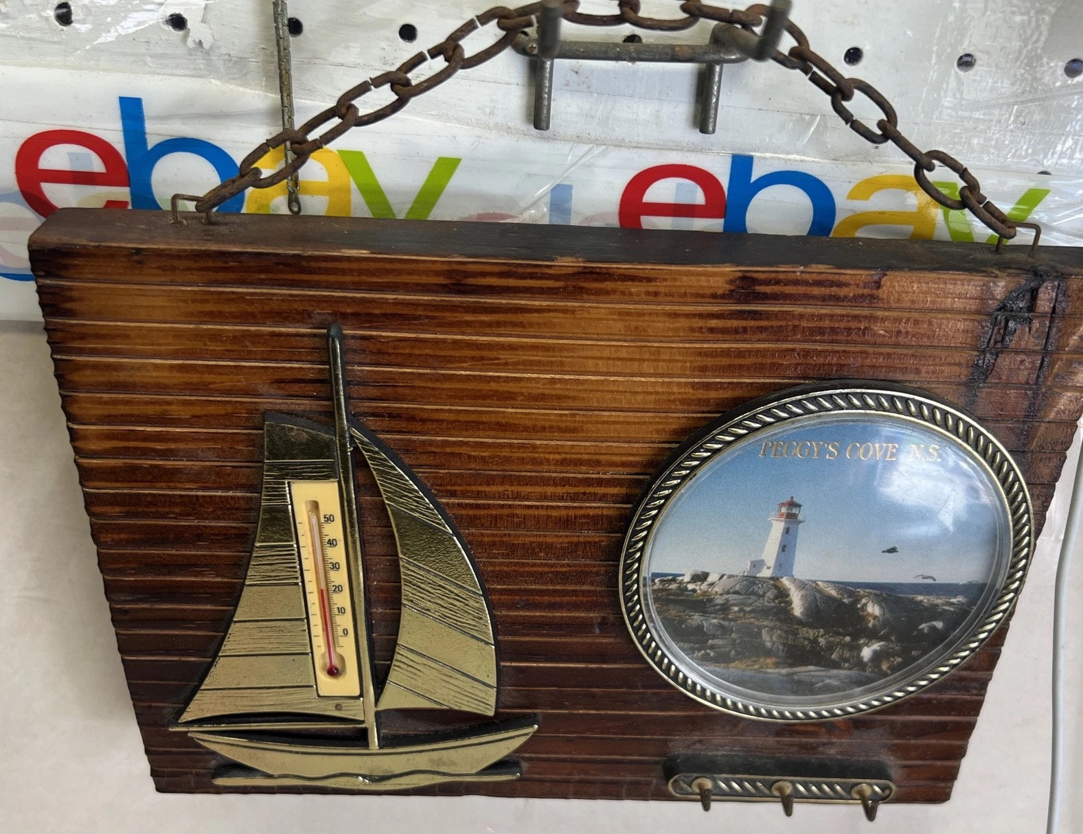 Wooden Wall Decor 3D Peggy‘S Cove N.S & Ship Sculpture Lighthouse key holder