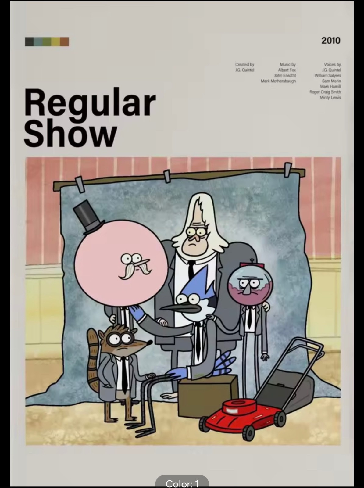 Regular Show Poster Mordecai Rigby Wall Art Cartoon Room Decor Unframed Print