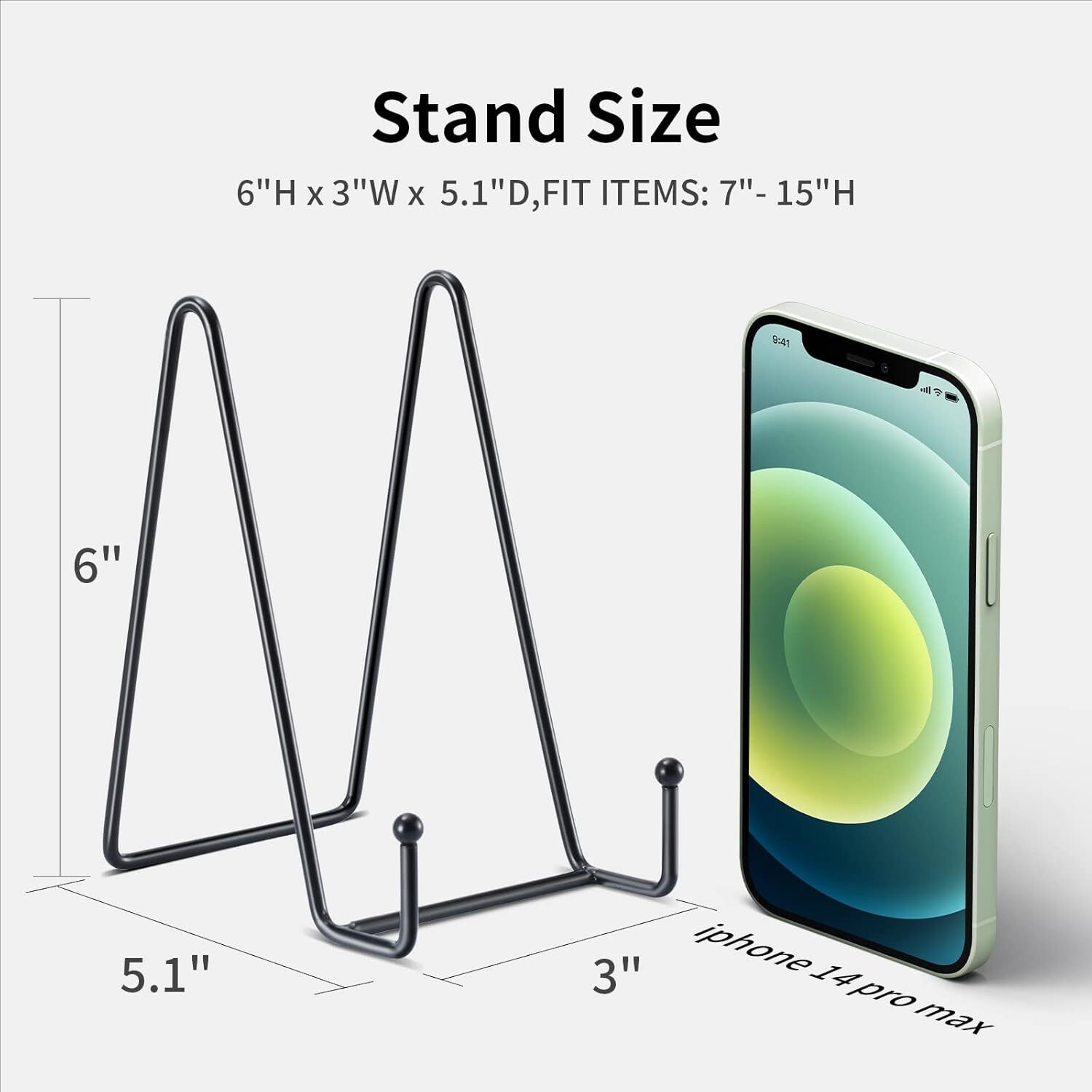 2× Metal Frame Holder Display Stands for Picture Plate Book Photo Easel 6&Prime; 8&Prime; US
