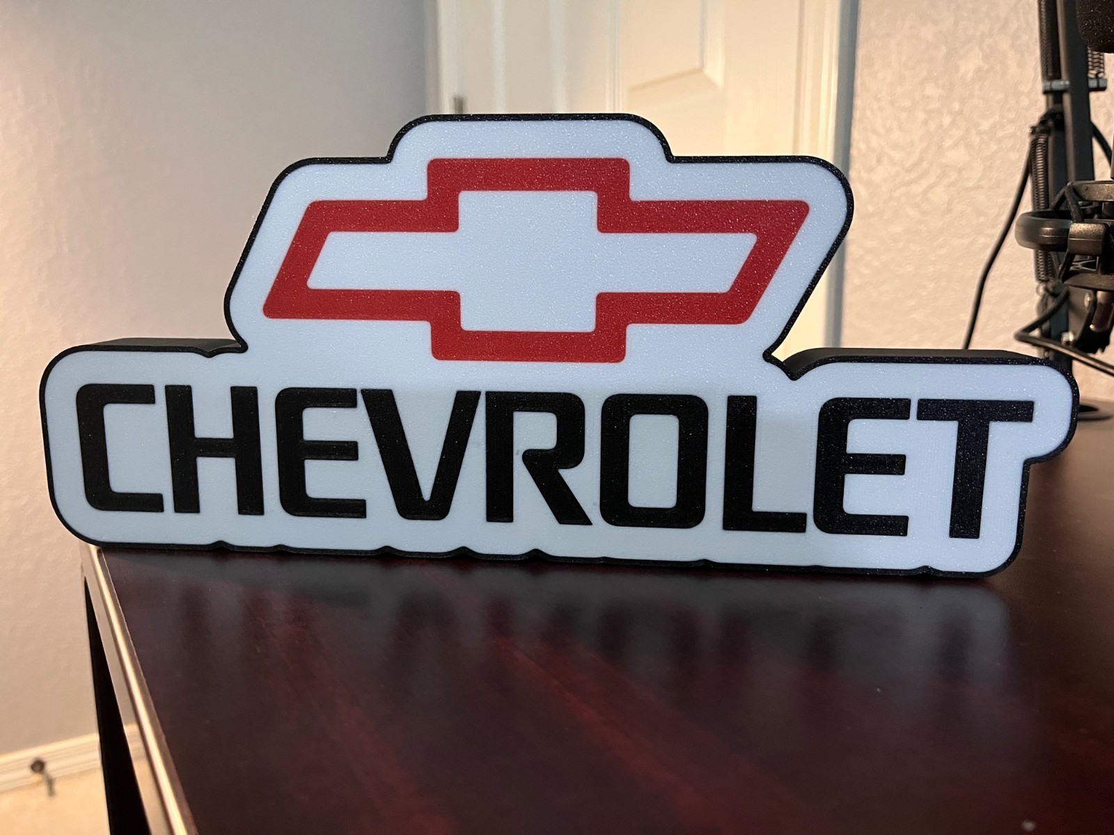 Chevy Logo LED Back lit Light Box Sign Garage Shop Man Cave Decor 3D printed