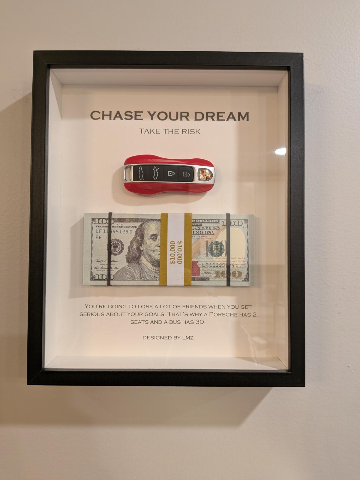 3D Money / Key Wall Art Frame 8.75&Prime; x 10.75&Prime;
