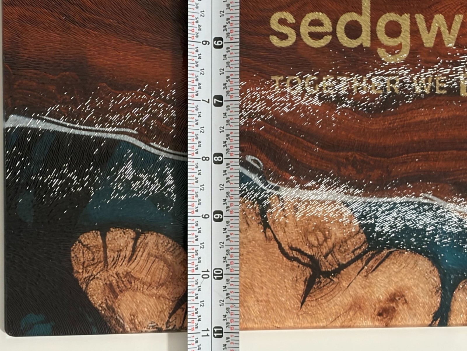 Sedgwick Branded Glass Epoxy Plaque With « Together We Thrive » Text 15&Prime;Lx11&Prime;H