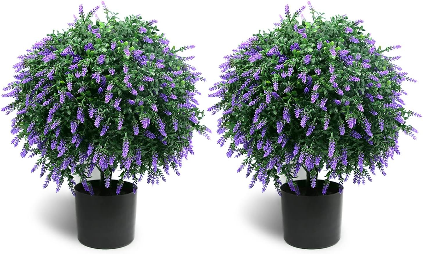 Sunnyglade 21.6&Prime; Artificial Lavender Topiary Ball Tree Set of 2