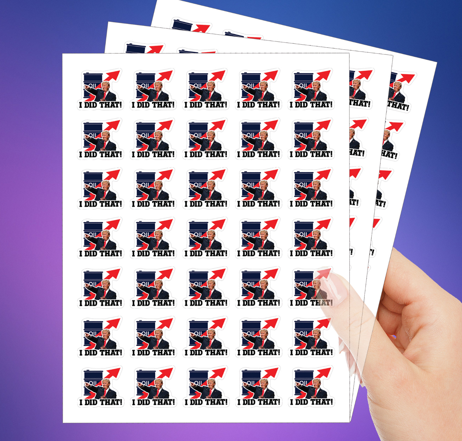 100 PCs « I did that » Trump Sticker Pack – Trump Meme – Trump Decals – 1.2 x 1&Prime;