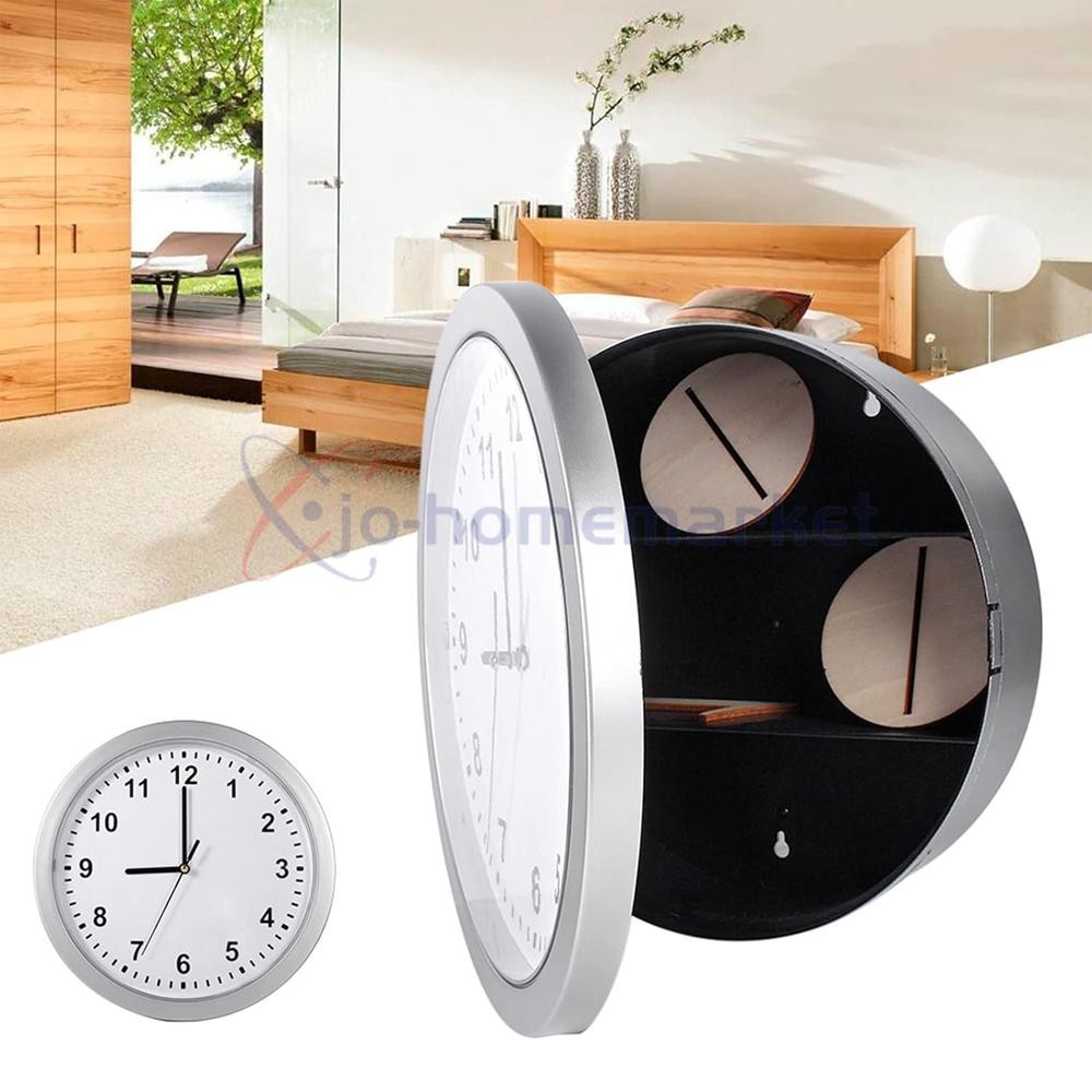 Wall Mounted Clock with Door for Storage Secret Interior Compartment