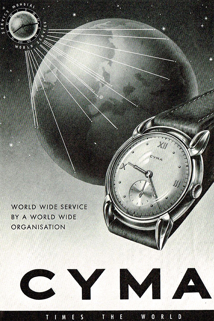 Cyma Watches Wristwatch Advertisement Original Vintage Wall Art – POSTER 20×30