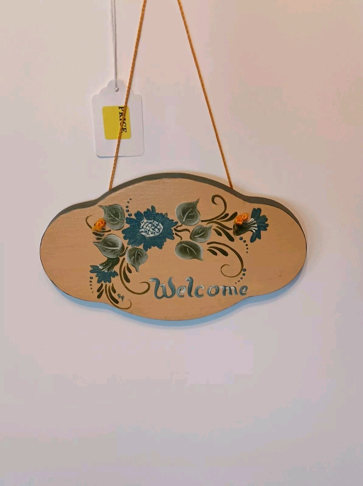 Wooden Welcome Sign/Plaque Small Beautifully Hand Painted Floral Design