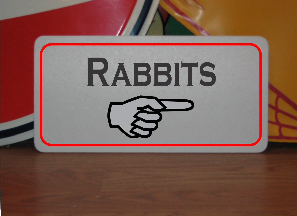 Rabbits w/ arrow Metal Sign