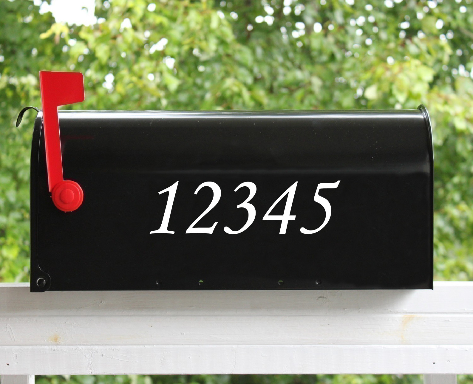 Set of 2 – 2.5&Prime; White Reflective Custom Mailbox Decals Sticker Street Numbers