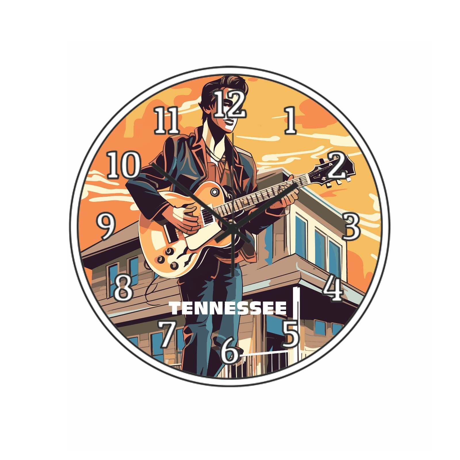 State Of Tennessee Wall Clock Time Piece Wall Hanging Watercolor Art Retro