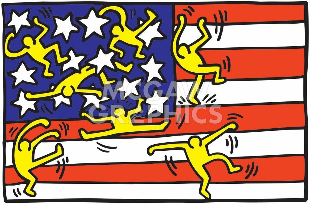 American Music Festival New York 1988, Keith Haring, Art Print Poster 13&Prime; x 19&Prime;