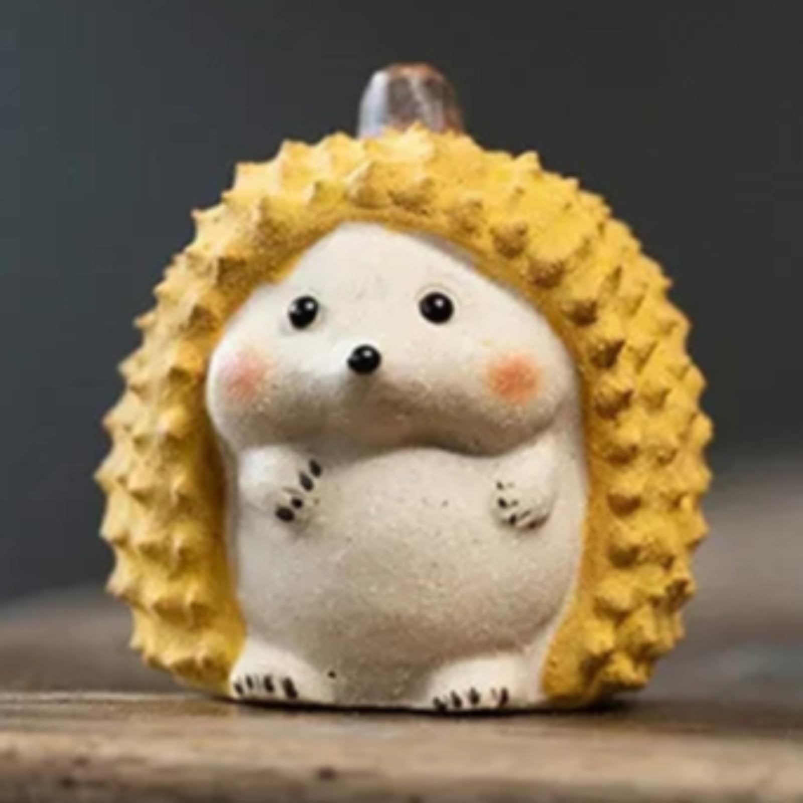 Tea Pet Handmade Durian Hedgehog Ornament 4.7cm 1.9in Sculpture Tea Statue