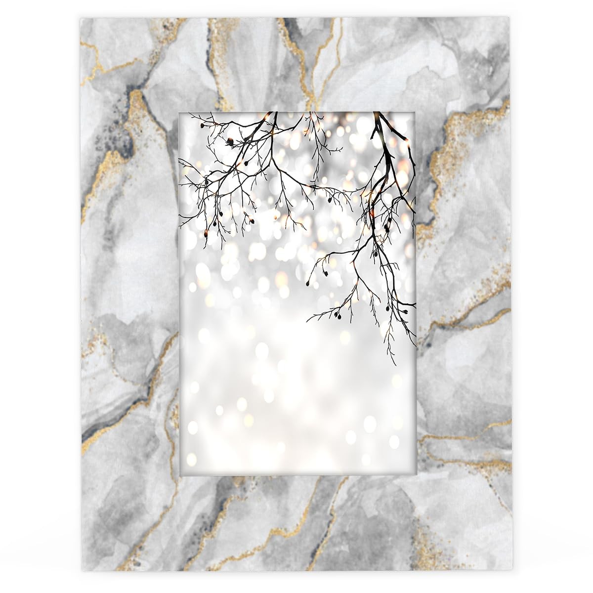 Marble Texture Morden 5x7in Picture Frames Wooden Hanging/Tabletop Photo Fram…