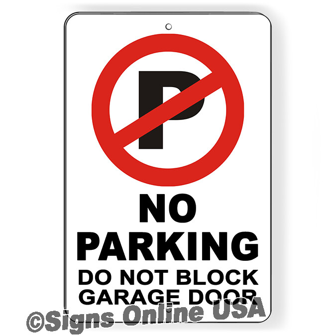 No Parking Do Not Block Garage Door Sign Metal Magnetic Decal towed warning