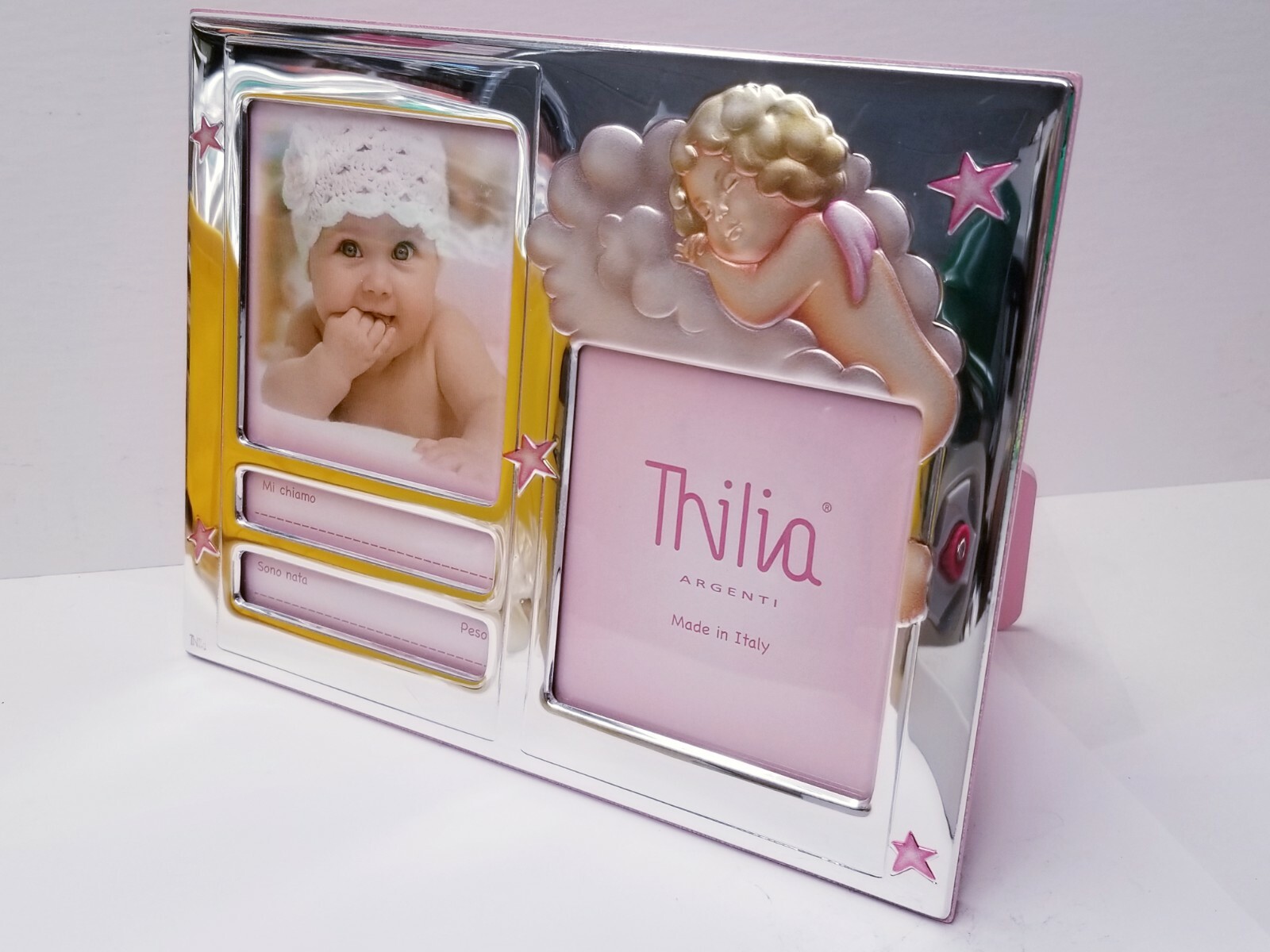 Thilia Argenti Cornice Doppia Rosa 22cm*17cm Baby Photo Frame 452759